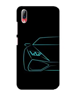 Чехол для Vivo Y93 / Y93S с картинкой «Голубой силуэт Lamborghini»