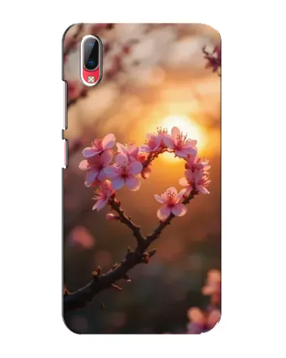 Чехол для Vivo Y93 / Y93S с картинкой «Розовый цвет сердце на фоне заката»