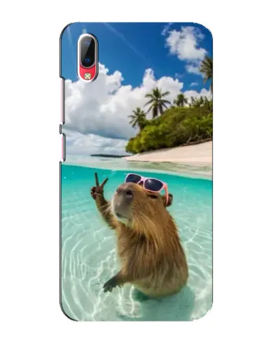 Чехол для Vivo Y93 / Y93S с картинкой «Капибара на море»