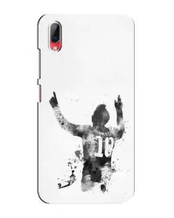 Чехол для Vivo Y93 / Y93S с картинкой «Черно-белый силуэт Месси»