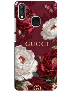 Чехол для Vivo Y95 с картинкой «Gucci — бордовые розы»