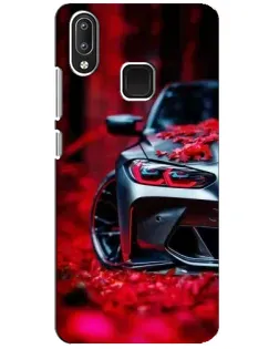 Чехол для Vivo Y95 с картинкой «Спортивная BMW и цветы»