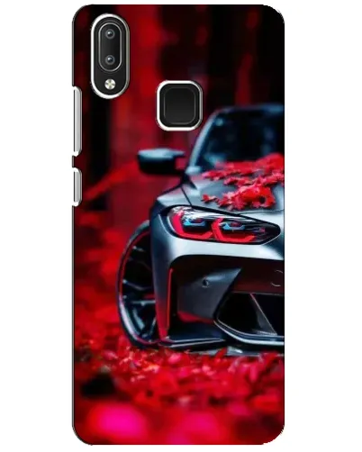 Чехол для Vivo Y95 с картинкой «Спортивная BMW и цветы»