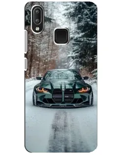 Чехол для Vivo Y95 с картинкой «BMW в зимнем лесу»