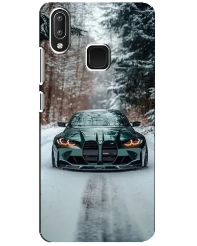 Чехол для Vivo Y95 с картинкой «BMW в зимнем лесу»