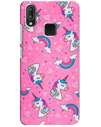 Чехол для Vivo Y95 с картинкой «Unicorn паттерн розовый»
