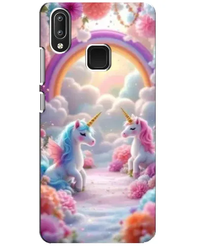 Чехол для Vivo Y95 с картинкой «Радуга и единороги»