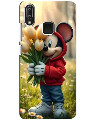 Чехол для Vivo Y95 с картинкой «Микки с тюльпанами»