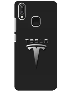 Чехол для Vivo Y95 с картинкой «Стальной логотип Tesla»