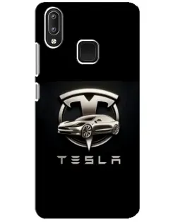 Чехол для Vivo Y95 с картинкой «Tesla — серебристое авто»