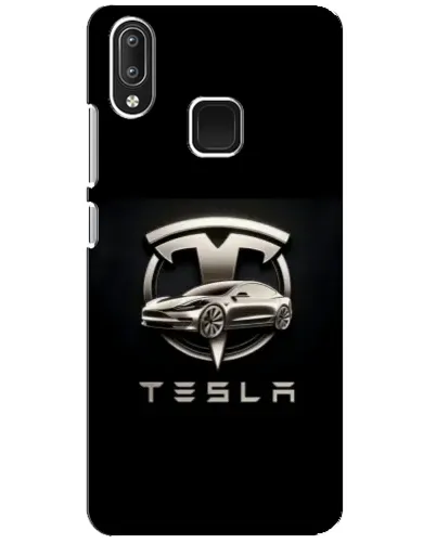 Чехол для Vivo Y95 с картинкой «Tesla — серебристое авто»