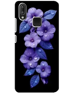 Чохол для Vivo Y95 з картинкою «Фіолетові квіти з росою»