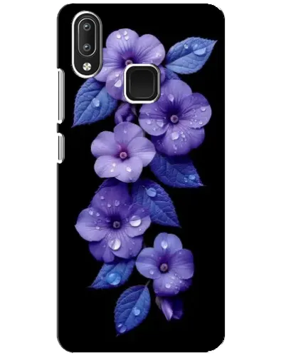 Чохол для Vivo Y95 з картинкою «Фіолетові квіти з росою»