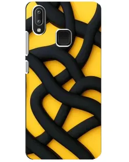 Чехол для Vivo Y95 с картинкой «Черное желтое переплетение»