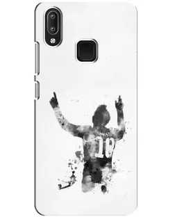 Чохол для Vivo Y95 з картинкою «Чорно-білий силует Мессі»