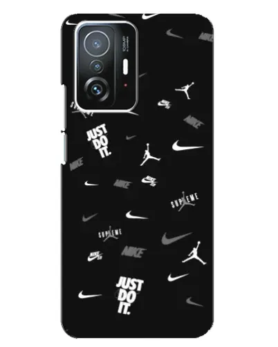 Чехол для Xiaomi 11T / 11T Pro с картинкой «Nike Black Pattern»