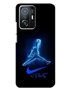 Чехол для Xiaomi 11T / 11T Pro с картинкой «Jordan Neon Blue»