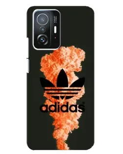 Чехол для Xiaomi 11T / 11T Pro с картинкой «Оранжевый дым Adidas»