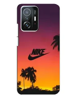 Чехол для Xiaomi 11T / 11T Pro с картинкой «Nike на закате солнца»