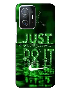 Чехол для Xiaomi 11T / 11T Pro с картинкой «Зеленый неоновый Nike»