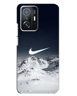 Чехол для Xiaomi 11T / 11T Pro с картинкой «Nike — зимние горы»
