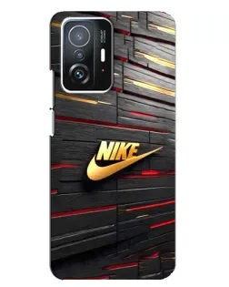 Чехол для Xiaomi 11T / 11T Pro с картинкой «Золотой Nike на металле»