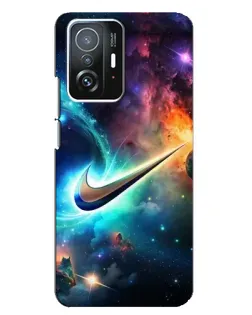 Чехол для Xiaomi 11T / 11T Pro с картинкой «Космический Nike Swoosh»