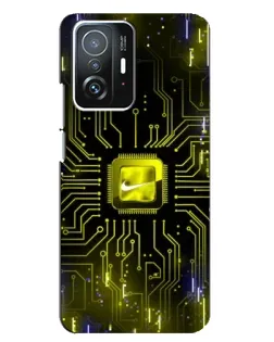 Чехол для Xiaomi 11T / 11T Pro с картинкой «Nike — золотая искра»