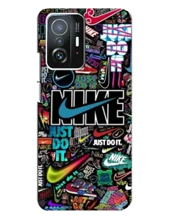 Чохол для Xiaomi 11T / 11T Pro з картинкою «Яскравий колаж Nike»