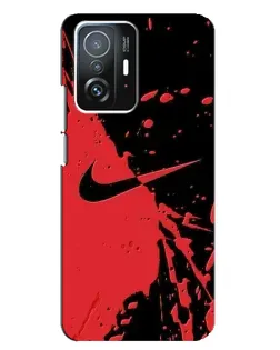 Чохол для Xiaomi 11T / 11T Pro з картинкою «Червоні бризки Nike»