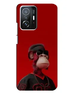 Чехол для Xiaomi 11T / 11T Pro с картинкой «Bored Ape в красном»