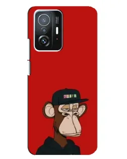 Чехол для Xiaomi 11T / 11T Pro с картинкой «Bored Ape — красный фон»