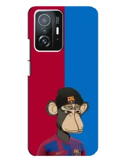 Чехол для Xiaomi 11T / 11T Pro с картинкой «Bored Ape — фанат Барсы»