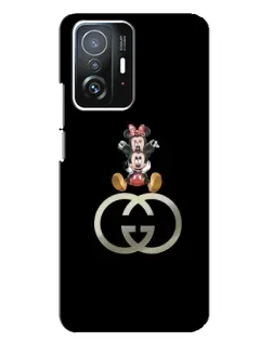 Чехол для Xiaomi 11T / 11T Pro с картинкой «Минни Маус на лого»