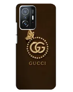Чехол для Xiaomi 11T / 11T Pro с картинкой «Gucci — золотая бабочка»