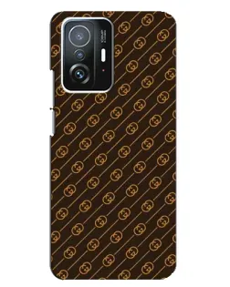 Чехол для Xiaomi 11T / 11T Pro с картинкой «Gucci — золотые диагонали»