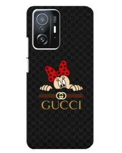 Чехол для Xiaomi 11T / 11T Pro с картинкой «Минни Маус Gucci — черный»