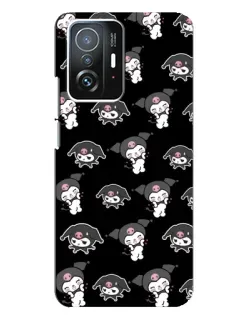 Чехол для Xiaomi 11T / 11T Pro с картинкой «Черный паттерн Kuromi»