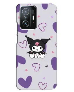 Чехол для Xiaomi 11T / 11T Pro с картинкой «Kuromi и лавандовые сердца»