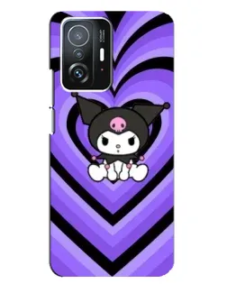 Чехол для Xiaomi 11T / 11T Pro с картинкой «Kuromi и фиолетовые сердца»