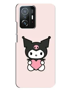 Чехол для Xiaomi 11T / 11T Pro с картинкой «Kuromi и сердце»