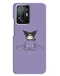 Чехол для Xiaomi 11T / 11T Pro с картинкой «Kuromi на лиловом фоне»