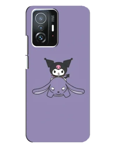 Чехол для Xiaomi 11T / 11T Pro с картинкой «Kuromi на лиловом фоне»