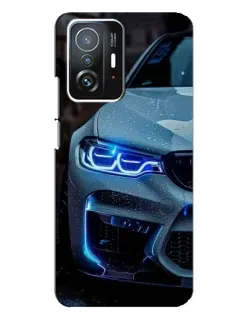 Чехол для Xiaomi 11T / 11T Pro с картинкой «Взгляд BMW с синими фарами»
