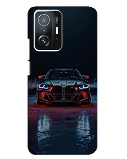 Чехол для Xiaomi 11T / 11T Pro с картинкой «BMW на мокрой дороге»