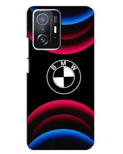 Чехол для Xiaomi 11T / 11T Pro с картинкой «Логотип BMW и неоновые дуги»