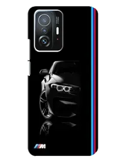 Чехол для Xiaomi 11T / 11T Pro с картинкой «Силуэт BMW в темноте»