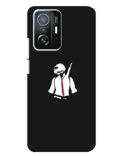 Чехол для Xiaomi 11T / 11T Pro с картинкой «PUBG — силуэт воина»
