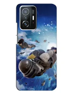 Чехол для Xiaomi 11T / 11T Pro с картинкой «Десант PUBG — прыжок»