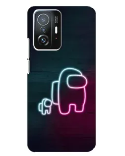 Чехол для Xiaomi 11T / 11T Pro с картинкой «Among Us неон-арт»